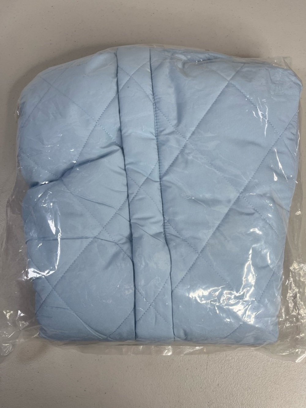 Jeanewpole1 Quilted Belted Sleeveo, Vest Jacket - Light Blue, size S,  NWT - Picture 10 of 12